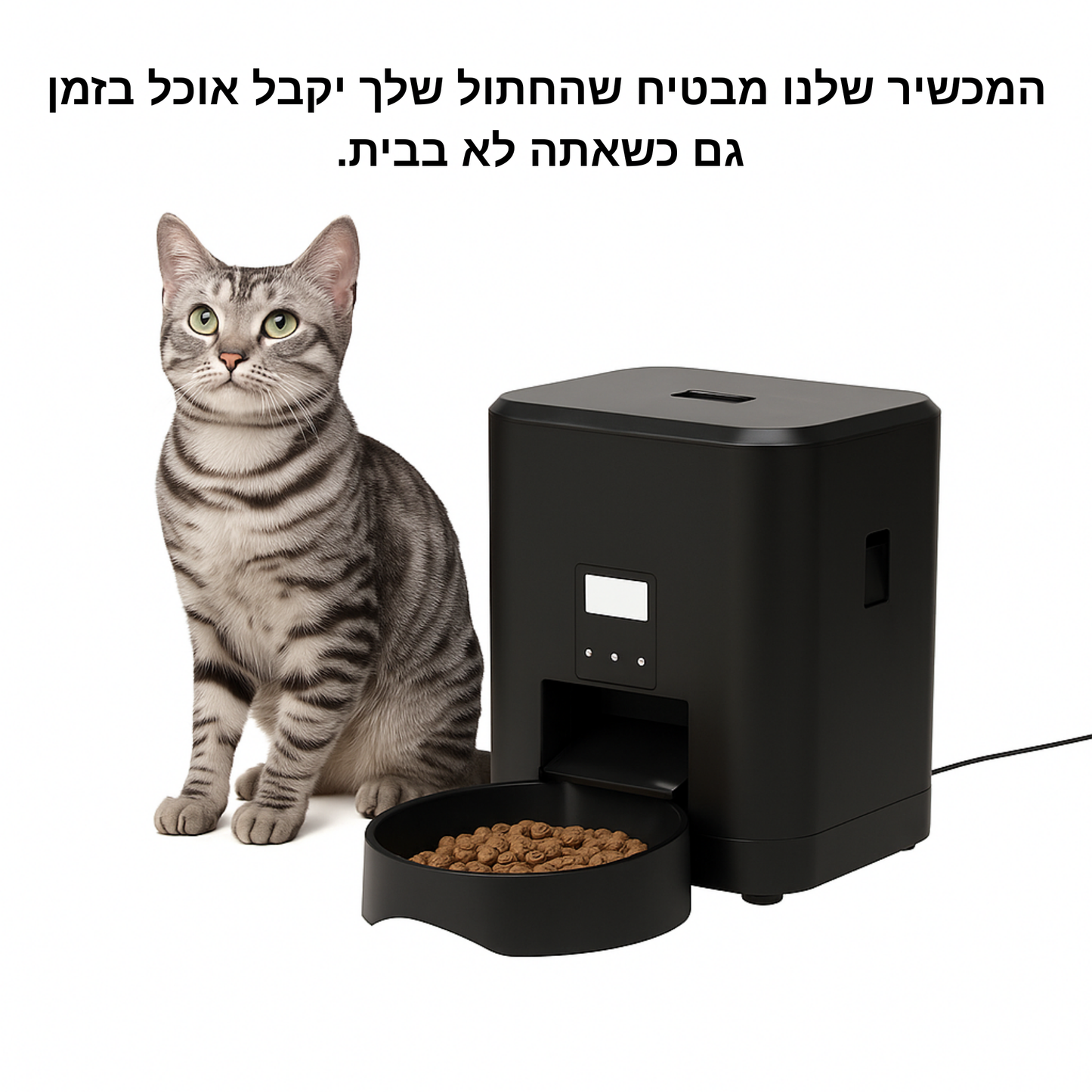מתקן מזון אוטומטי חכם עם שליטה מהאפליקציה 