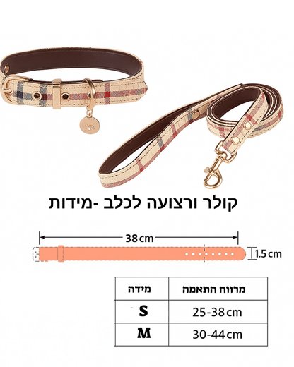 קולר ורצועה אופנתי לחתול וכלב
